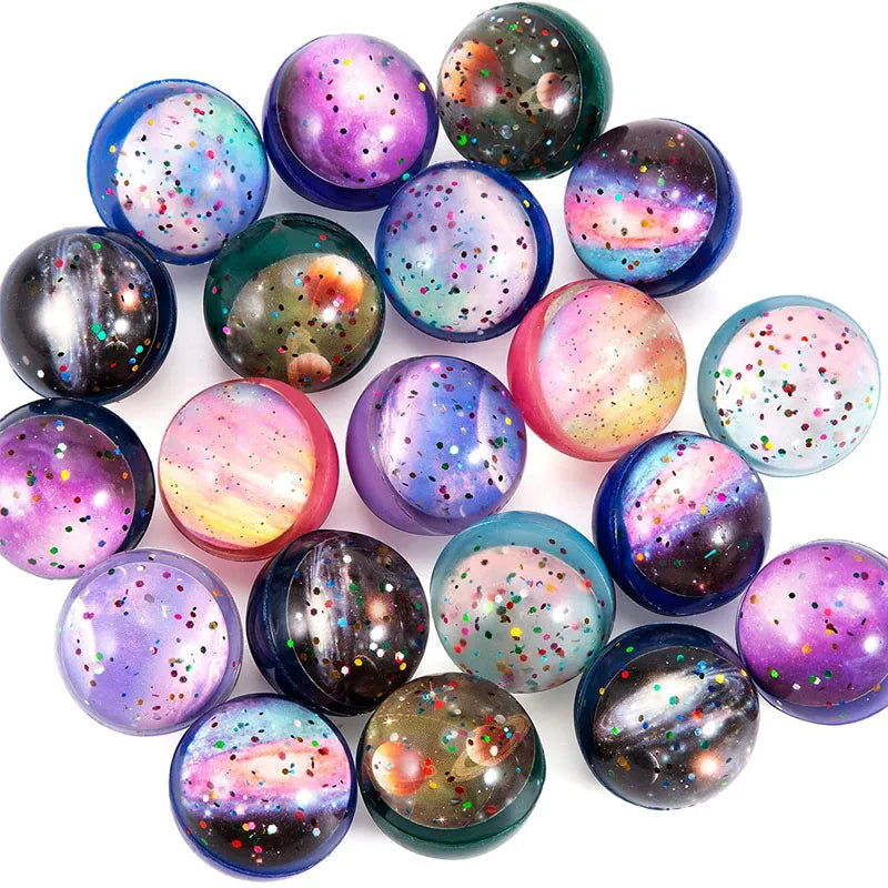 10Pcs 30MM Solar System Planets Galaxy Space Bouncy Balls Balle Rebondissante Enfant Party Favors For Kids Goodie Bags