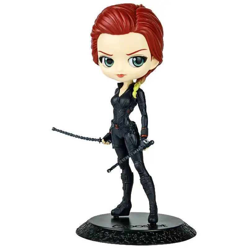 Marvel Avengers Anime DC Magical Captain Black Widow Loki Doll Figure Decoration Hobbies Collecting Children's New Year Gifts