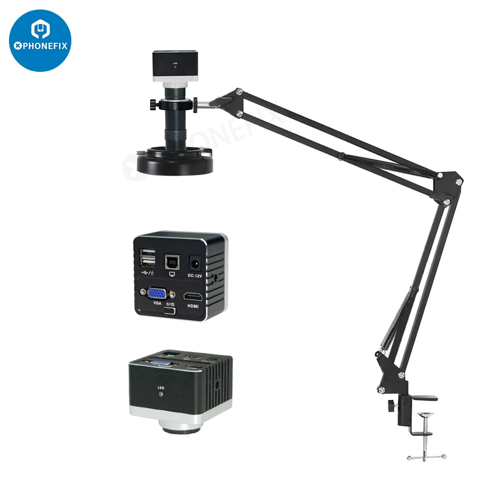1080P HD Digital Microscope 130X C-Mount Lens HDMI VGA USB Electronic Industrial Microscopio Camera for Phone Repair Soldering