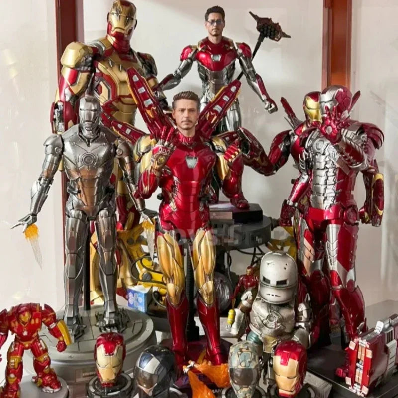 New Genuine Comicave 1/12 Iron Man Marvel Anime Figure Armor Mk46 Joint Action Model Dolls Lighted Collection 75% Alloy Toy Gift