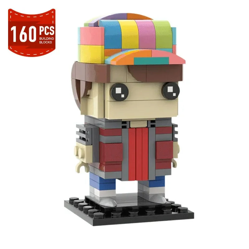 MOC back to The Futured doctor Brown martyed Brickheadz Building Blocks set movie action figures Brick model toys  gifts