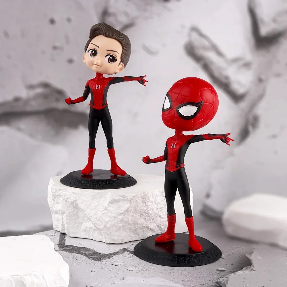 Hot Toys Cartoon Q-version Big Head Avengers Justice League Model Iron Man Spider Man Batman Superman Figurine Birthday Gifts