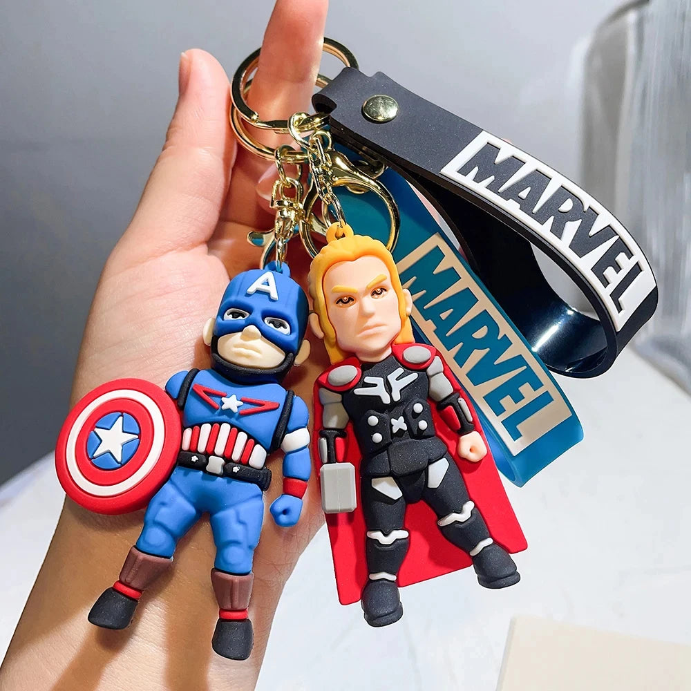 Classic Marvel Spider Man Annihilation Iron Man 3D Doll Car Keychain Pendant Ornament Night Market Wholesale