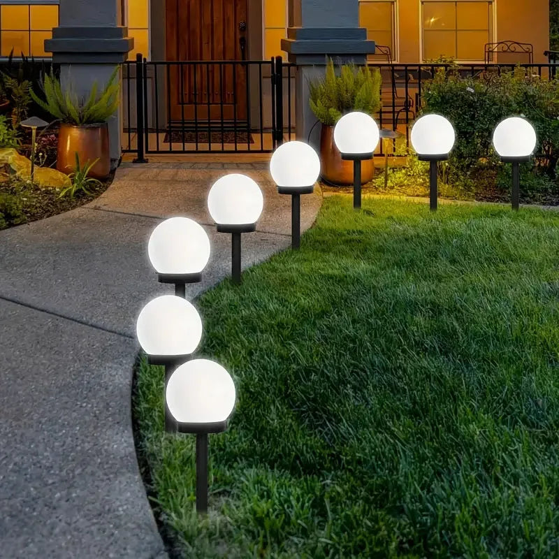 Solar Garden Round Ball Bulb Light LED Outdoor IP65 Waterproof Landscape Villa Lawn Light Ground Plug Light Garden Decorative