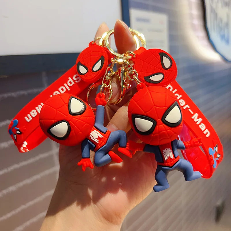 Cartoon Anime Halloween Superhero Spiderman Keychain Bag Ornament Car Key Chain Christmas Carnival Party Pendant Gifts