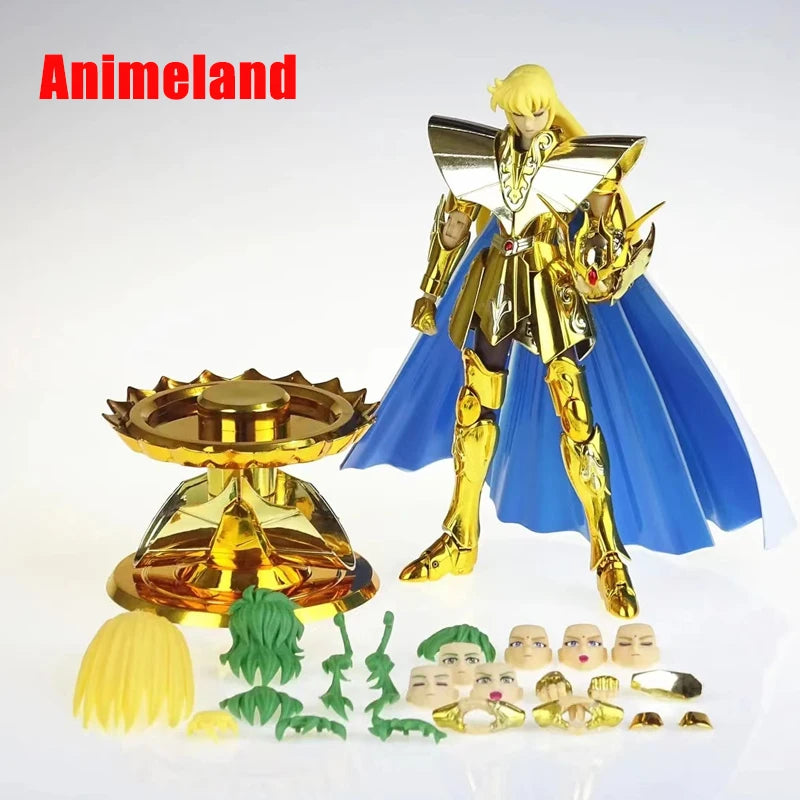 CS Model Saint Seiya Myth Cloth EX Virgo Shaka w Andromeda Shun Head+Lotus Base 24K/OCE Gold Knights of the Zodiac Action Figure