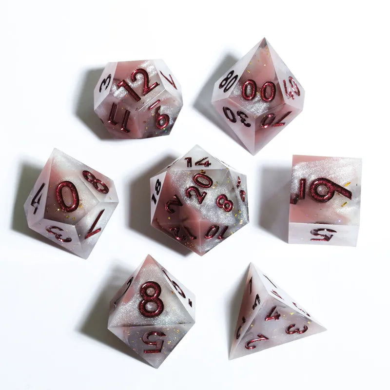 MINI PLANET Fine 2022 New Design DND Dice Sets Polyhedral Resin Dice RPG D&D Games D4 D6 D8 D10 D% D12 D20 Dice Box Sets