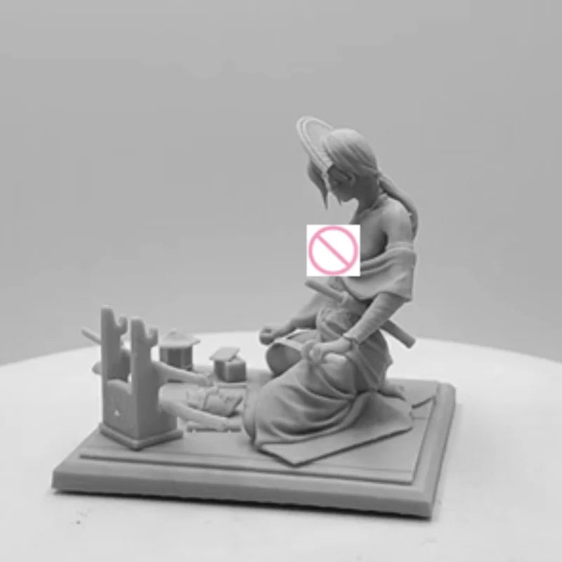 1/24 Scale Resin Figure Model Kit Japanese Female Samurai (Double-Headed) Gk Statue Unassembled Unpainted Free Shipping DIY Toys