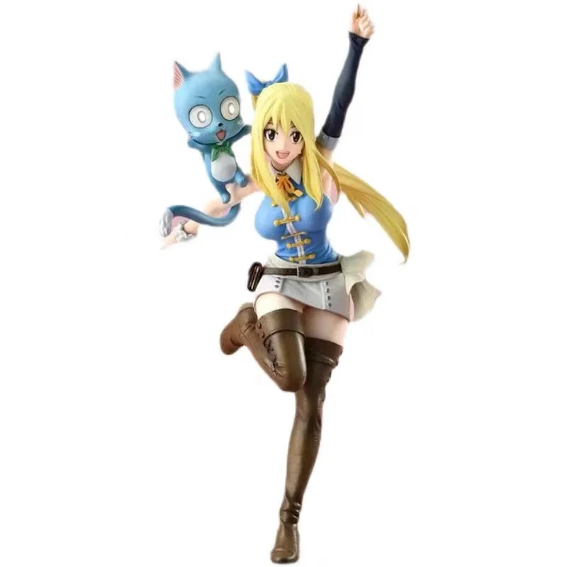 In stock! Original Genuine Fairy Tail Final Season Lucy Model and Happy PVC Action Figure Gift Figure Genuine Spot