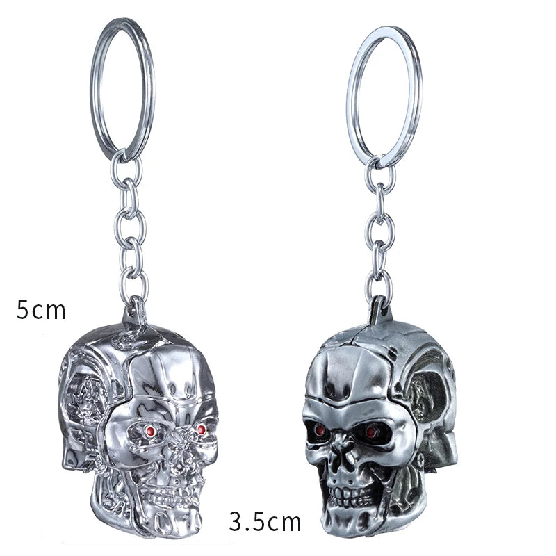 Terminator Skull Head Keychain Men Women Fashion Pendant Keyring Jewelry Car Key Accessories