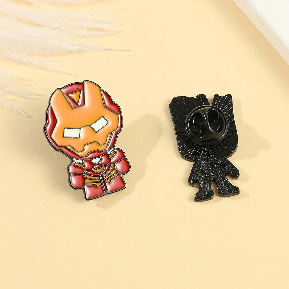 Marvel Avengers Enamel Lapel Pins Superhero Spiderman Iron Man Cartoon Brooches Cute Anime Badges for Backpack Accessories Gitts