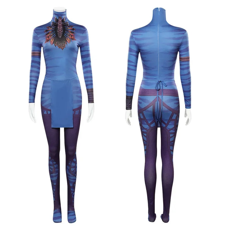 Movie Avatar Jake Sully Neytiri Cosplay Costume Tight Printing Jumpsuits Woman Man Zentai Bodysuit Halloween Carnival Party Suit