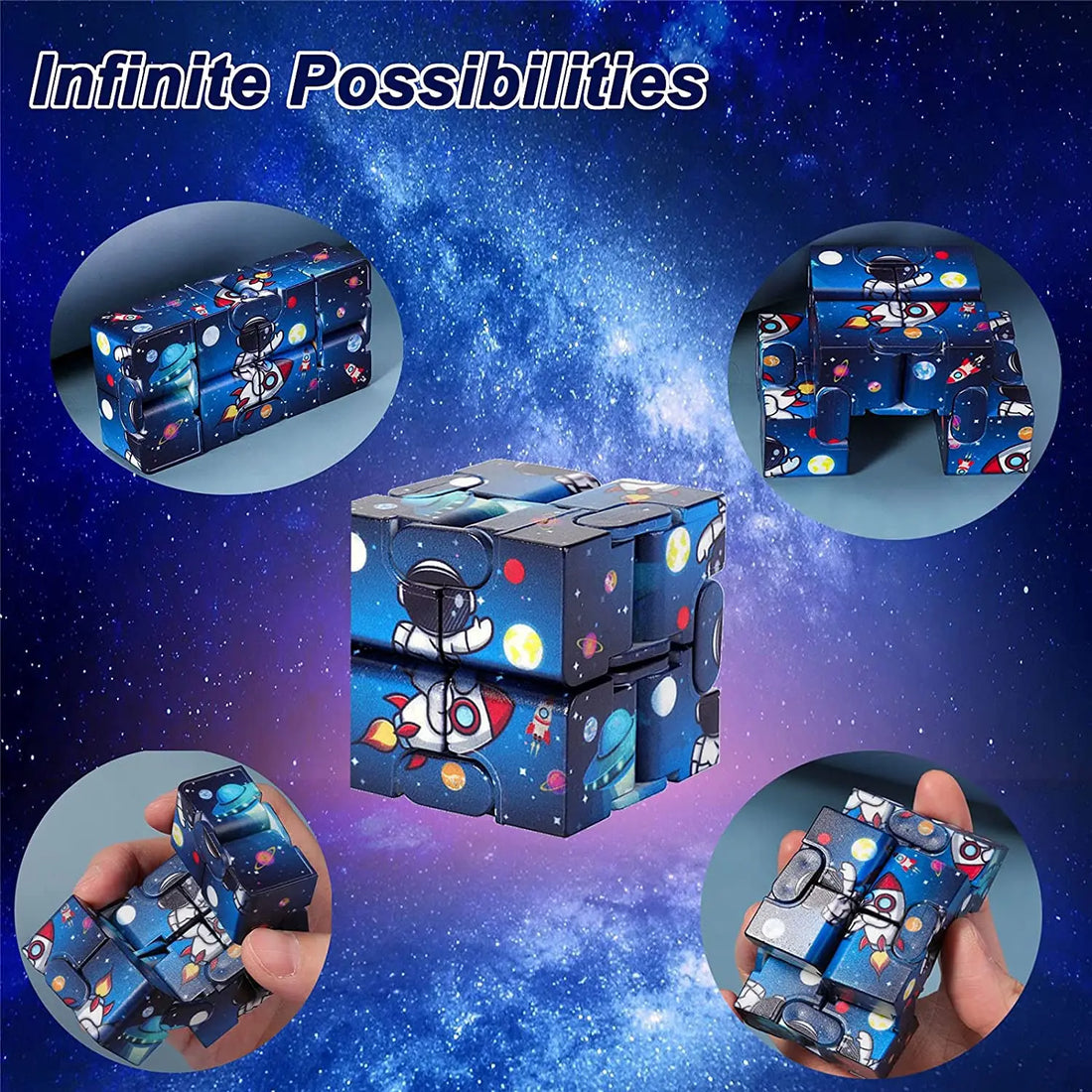 Infinity Magic Cube Starry Sky Square Puzzle Toys Four Corner Maze Toys Children Adult Decompression Relaxing Hand-Held for ADD