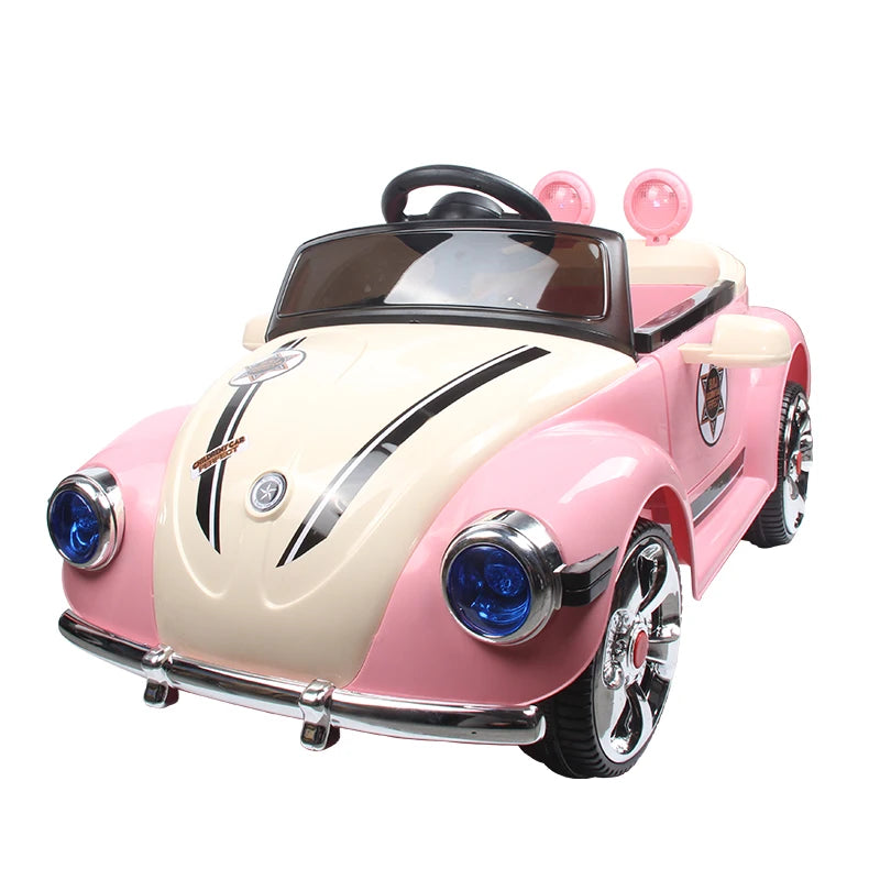 Dual electric dual drive children's electric car four wheel car cool light charging toy car can sit music early education Prince