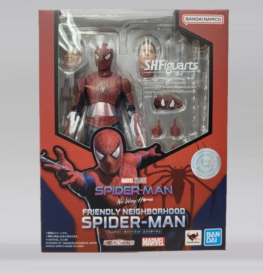 Original Bandai Shfiguarts Spider Man : No Way Home All Three Generations Model Marvel Action Figure Collectible Toys Spiderman