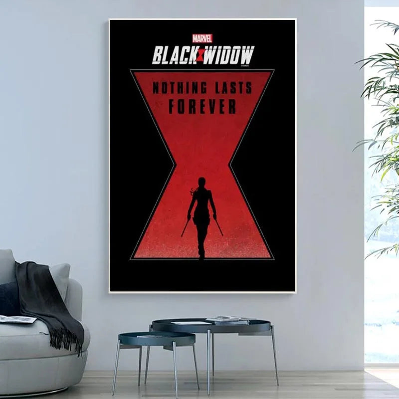 Black Widow Movie Poster Print Marvel Superhero Canvas Painting Disney Film Wall Art Girl Vintage Picture Living Room Home Decor