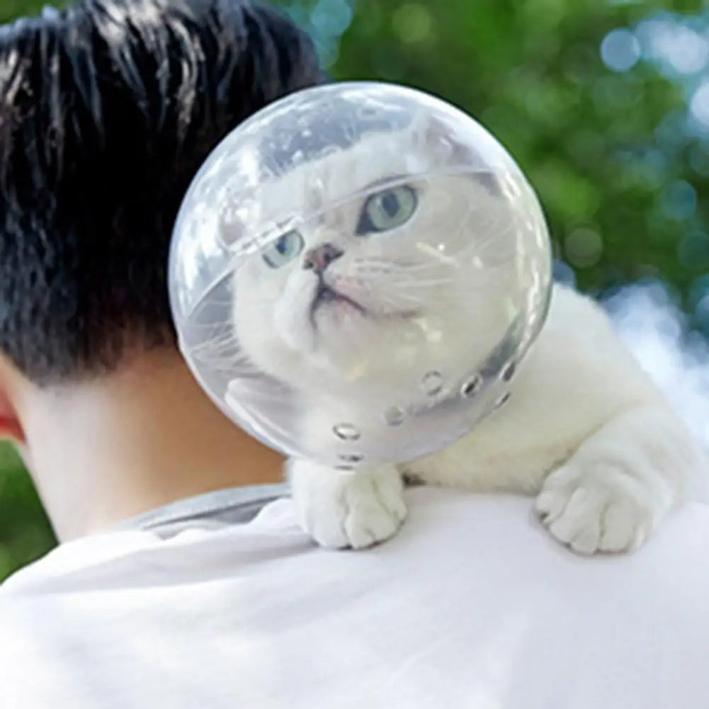 Cat Space Hood Ball-shaped Anti-Licking Breathable Kitten Head Protective Cover Pet Care Cat Head Protective Case Kitten Helmet