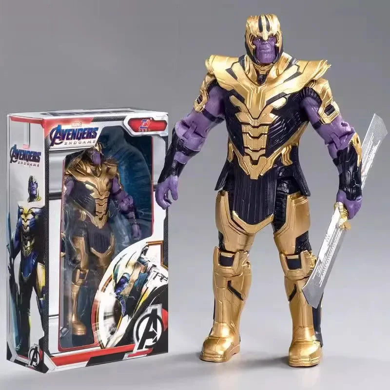Marvel 18cm The Avengers Anime Figure Iron Man Spider-Man Captain America Black Thor Panther Figurine Ornament Model Gift Toys