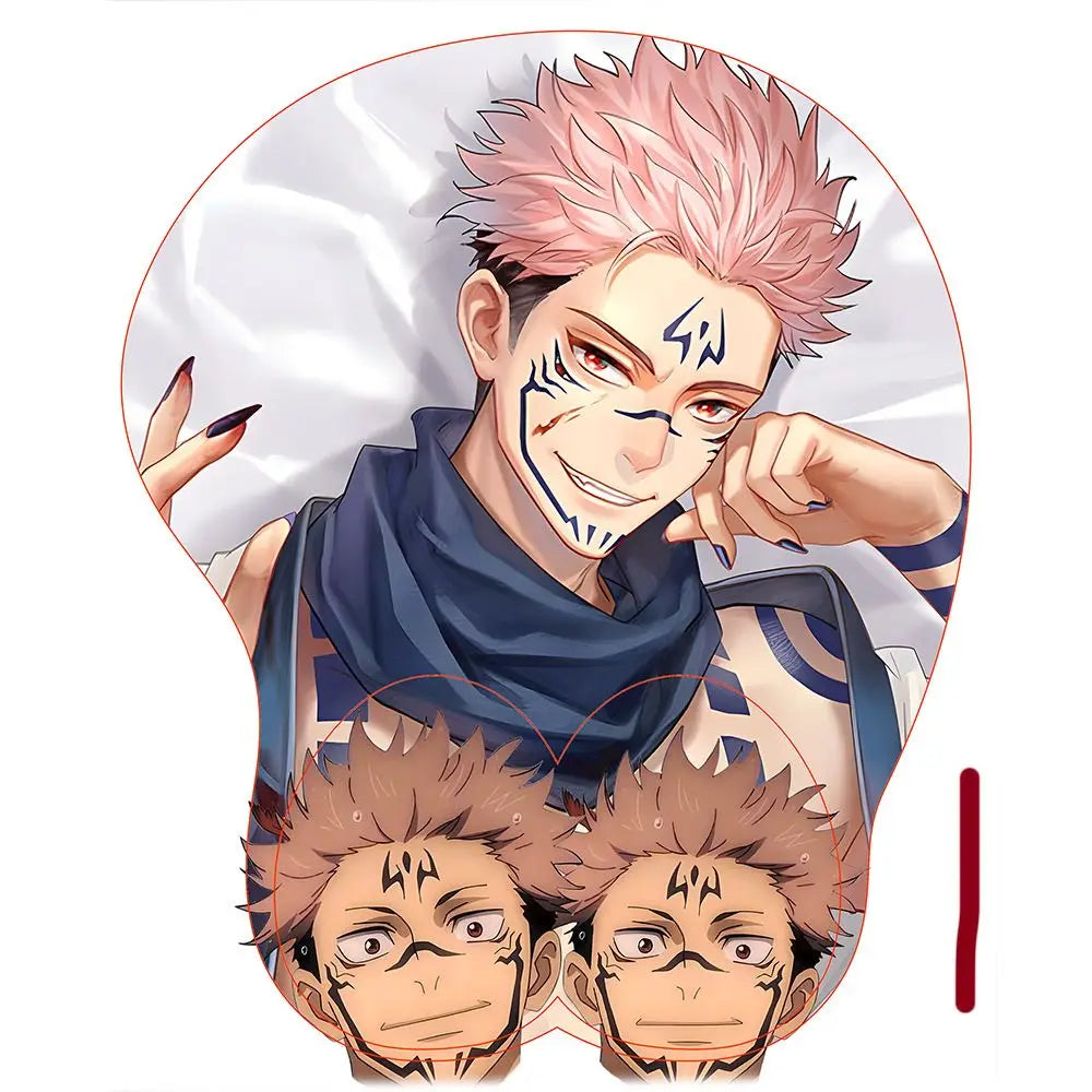 Anime Jujutsu Kaisen Ryōmensukuna Itadori Yūji Stereoscopic Mouse Pad Game College Students Silicone Wrist Mouse Computer Gaming