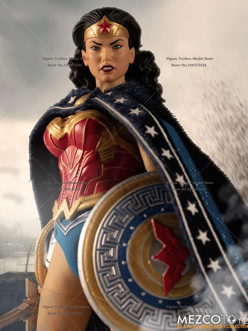 Original Mezco 1/12 Classic Version Wonder Woman Collectible Action Figure Diana Prince DC Comic Movie Role 6" Full Set Toys