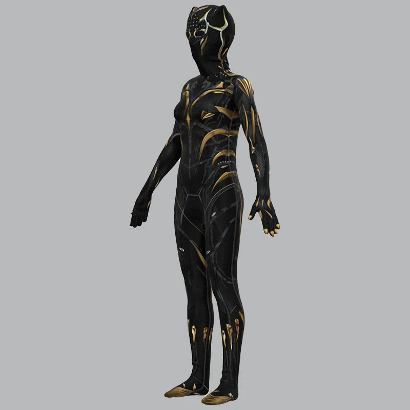 Superhero Black Kids Panther 2 Costume Cosplay Jumpsuit Zentai Adult Carnival Party Halloween Women Cosplay Shuri Costume Sets