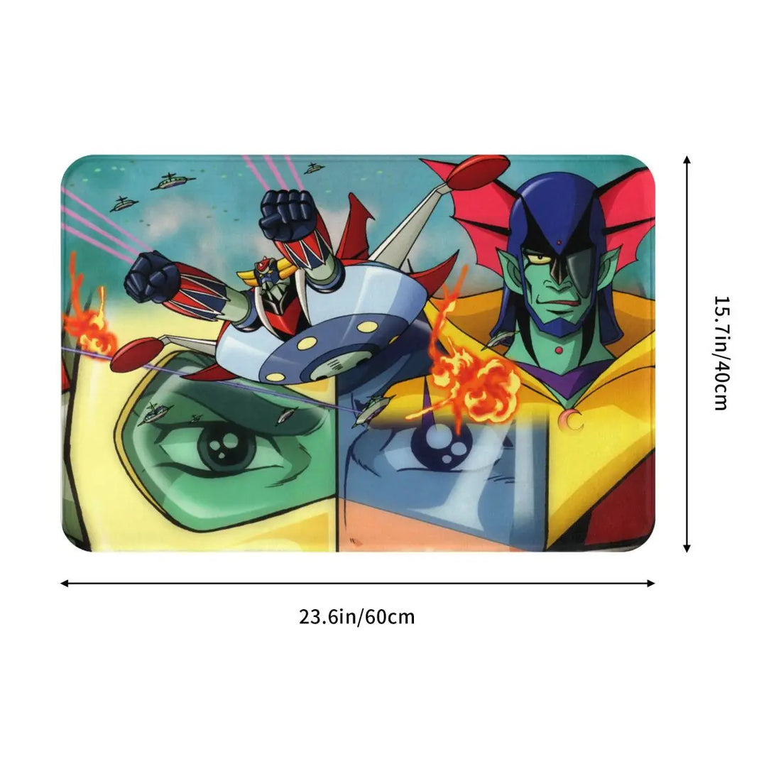 UFO Robot Goldrake Grendizer Sci Fi Anime Non-slip Doormat Eyes Bath Kitchen Mat Outdoor Carpet Flannel Modern Decor