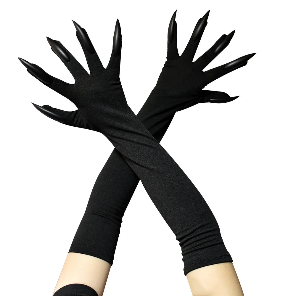Anime Halloween Gloves Long Ghost Mother Dragon Claws Black Long Nails Cosplay Party Scary Dress Up Accessories