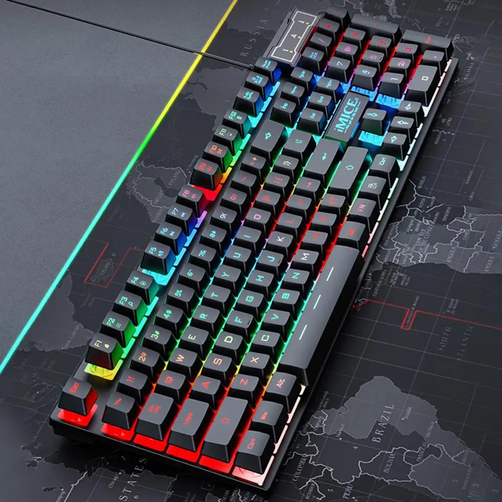 104 Keys IMICE USB LED Lighting Desktop Wired Gaming Keyboard Colorful Backlight Keys Mechanical Keyboards Computer Accessories
