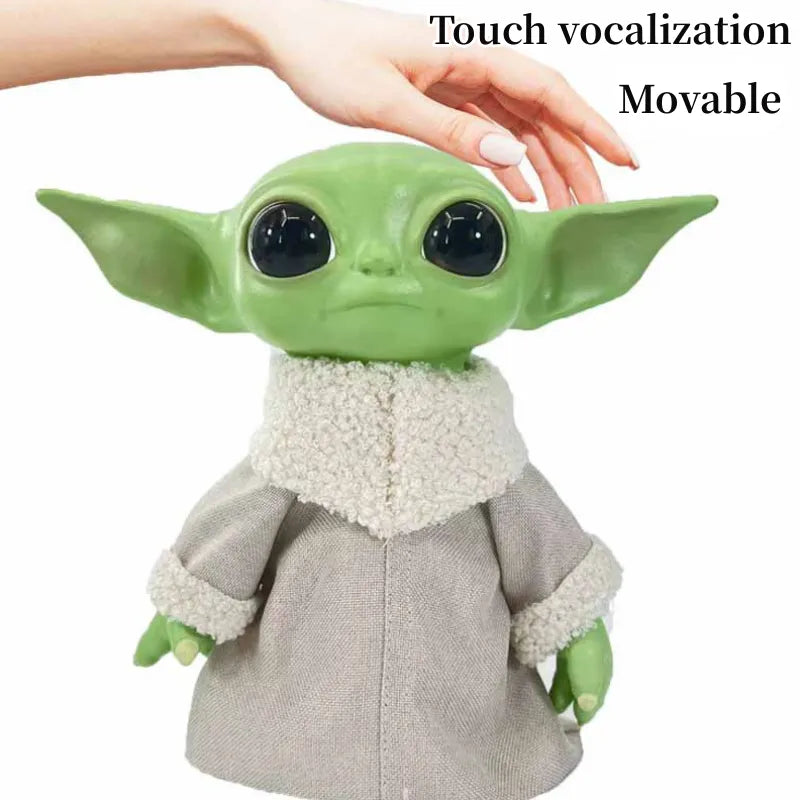 Anime Star Wars Mandalorian The Child Yoda Grogu Baby Talking Plush Toy With Character Sounds And Accessories Voiceable