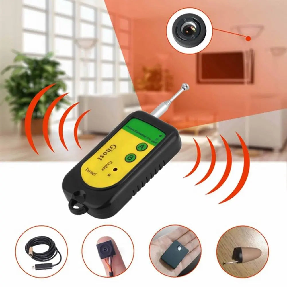 RF Wireless Signal Detector Tracker Portable Camera Finder Full Frequency Alarm Device Anti-Spy Radio Wave Detector Bug Finder