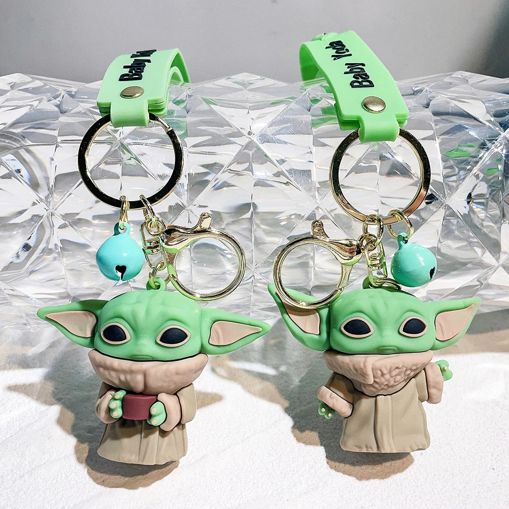 Anime Yoda Baby Keychain Cartoon Cute Star Wars Baby Yoda Figure Keychains Bag Car Keyrings Pendant Gift Toy for Kids