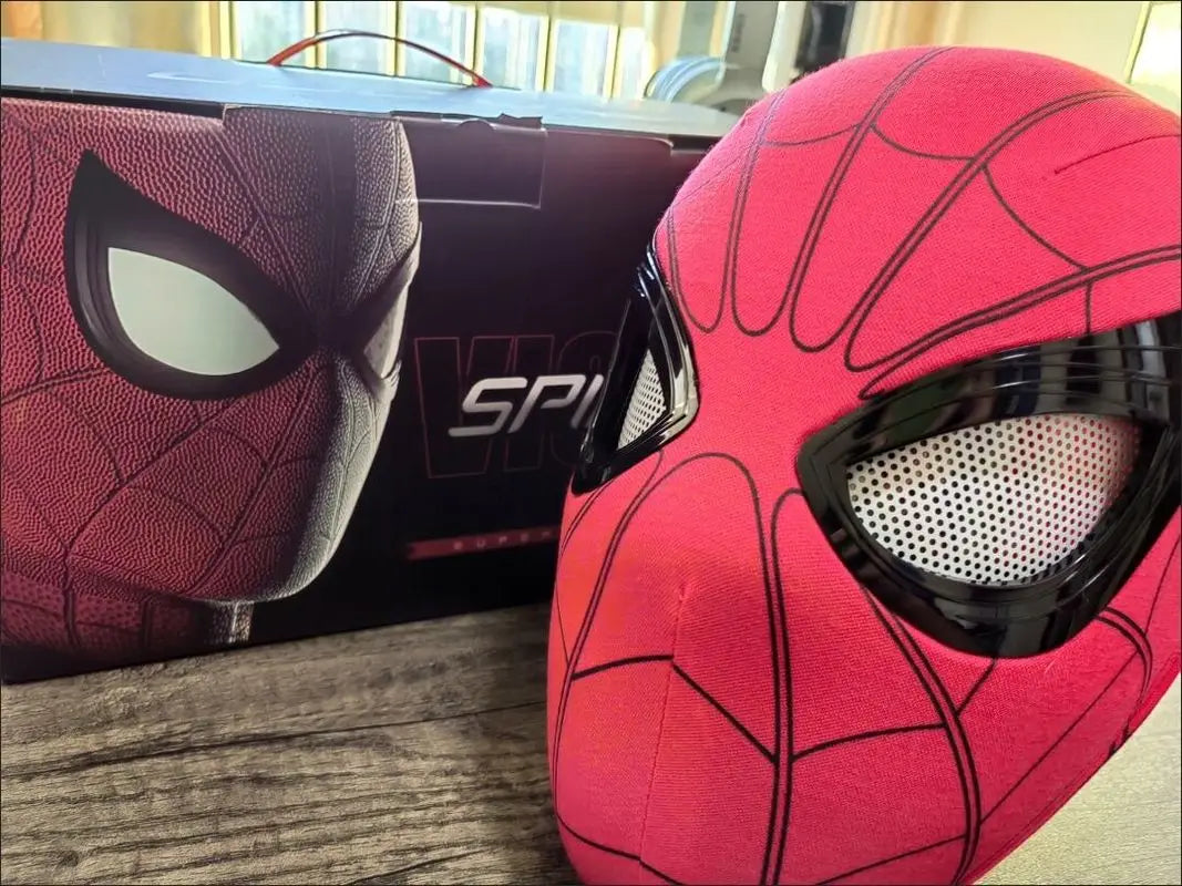Hot Spiderman Electronic Mask Moving Eyes Spider Man Cosplay 1:1 Remote Control Elastic Headgear Model Toys Adult Birthday Toys