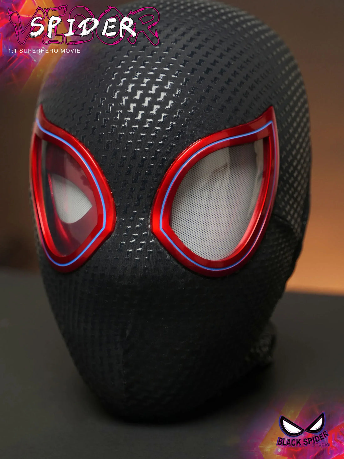Mascara Miles Spiderman Headgear Cosplay Moving Eyes Electronic Mask Spider Man 1:1 Remote Control Toys For Adults Xmas Gift