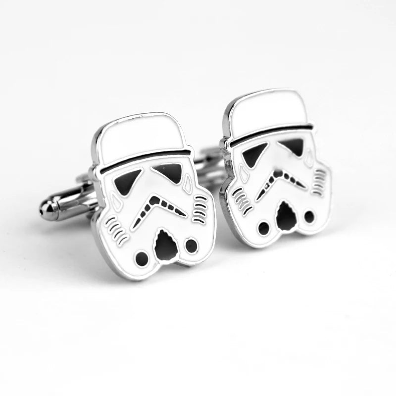 Disney Sci-fi Movie Star Wars Imperial Stormtrooper The Storm Troops Cufflinks Trendy White Cufflinks Accessories Gifts For Fans