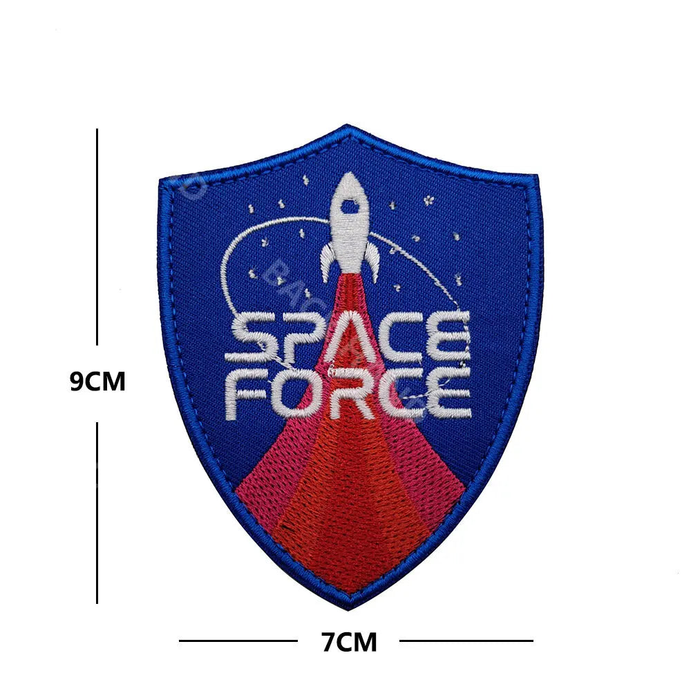 US Space Force Space Logo Embroidered Badge Morale Badge Magic Patches Fabric Decal Military Acessories Embroidery Patches