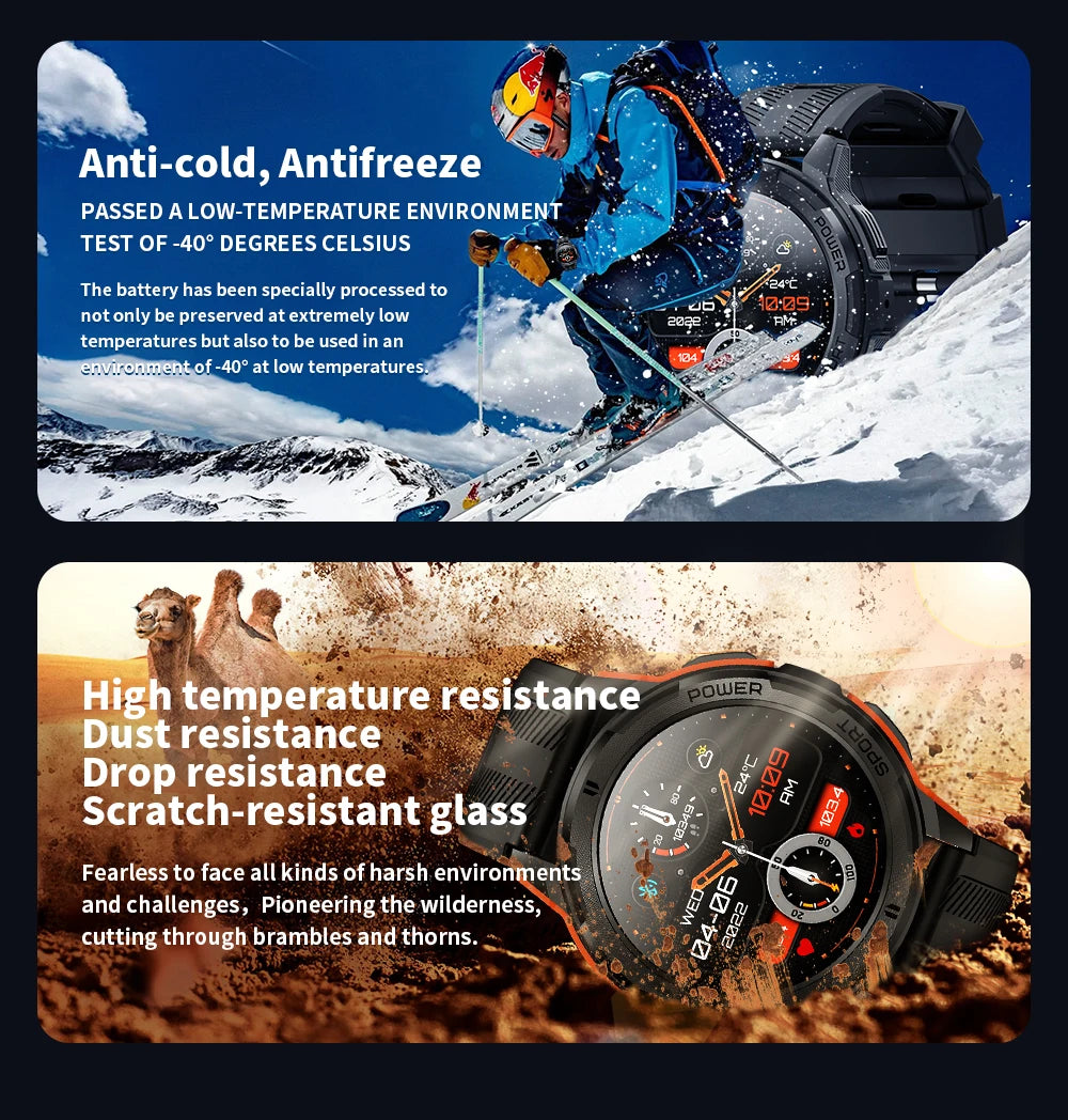Oukitel BT10 SmartWatch Sport  2024 Smart Watch For Men 410mAh 1.43 Inch BT5.2  Men's Smartwatch