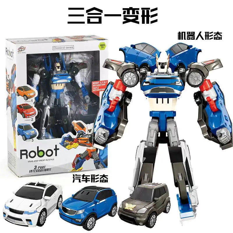 3 In 1 Tobots Transformation Robot Korea 2 In 1 Cartoon Brothers Anime Deformation Car Airplane Toys for Child Christmas Gift
