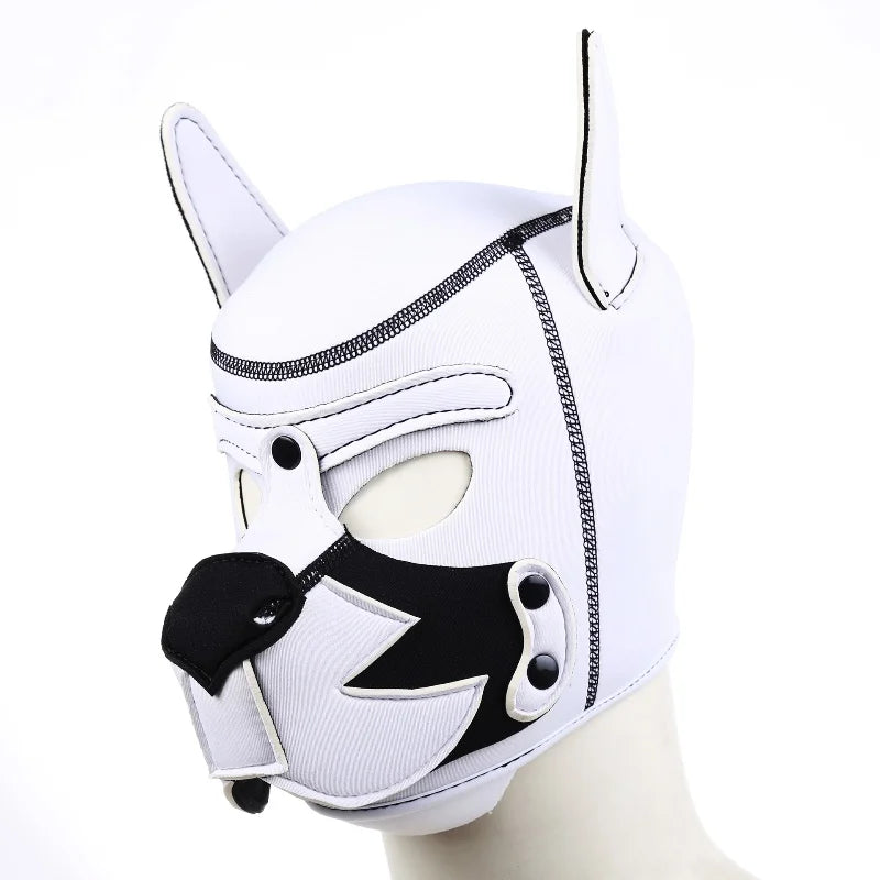 Hot Fashion Dog Mask Puppy Cosplay Costumes of Brand New Padded Rubber Full Head Hood Mask with Ears Collar for Dog Roleplay