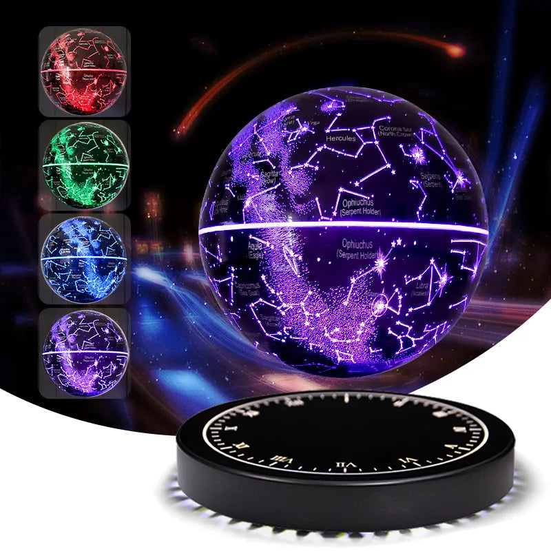 New Magnetic Levitation Globe Starlight Ball LED RGB 6inch Floating Nightligt LED Table Lamp Festival Gift Galaxy Lamp Projector
