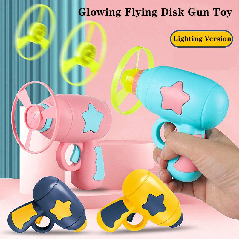 Interactive Cat Toy Glowing Flying Saucer Gun Cat Teaser Toy Pet Bamboo-copter Creative Flying Disk Cat Supplies Gatos Speelgoed