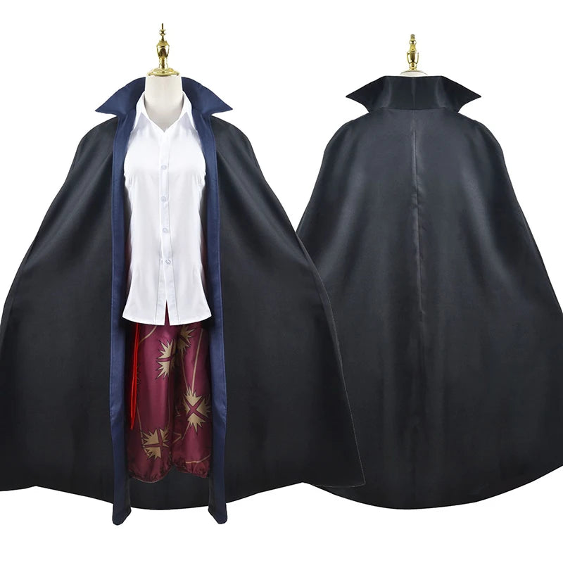 Film Red Shanks Cosplay Anime One Piece COS Costumes Adults Men Cloak Carnival Party Christmas Red Hair Pirates Wig Full Outfit