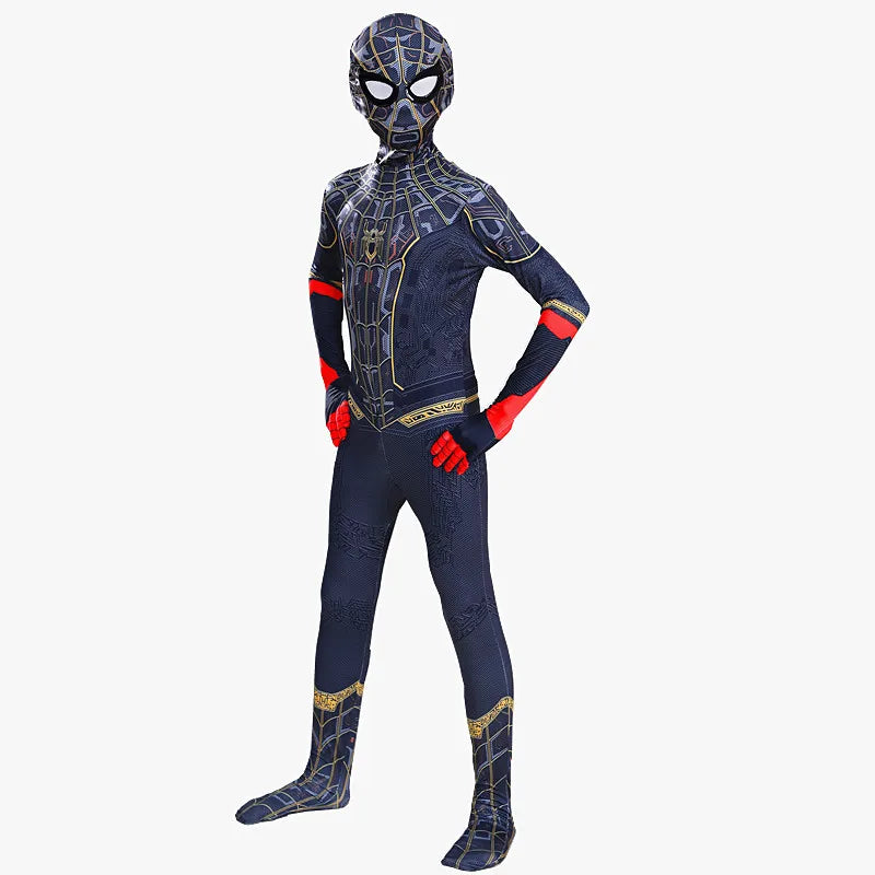 Halloween Cosplay Superhero Spider Man Costume Bodysuit for Kids Spandex Zentai Jumpsuit 3D Style