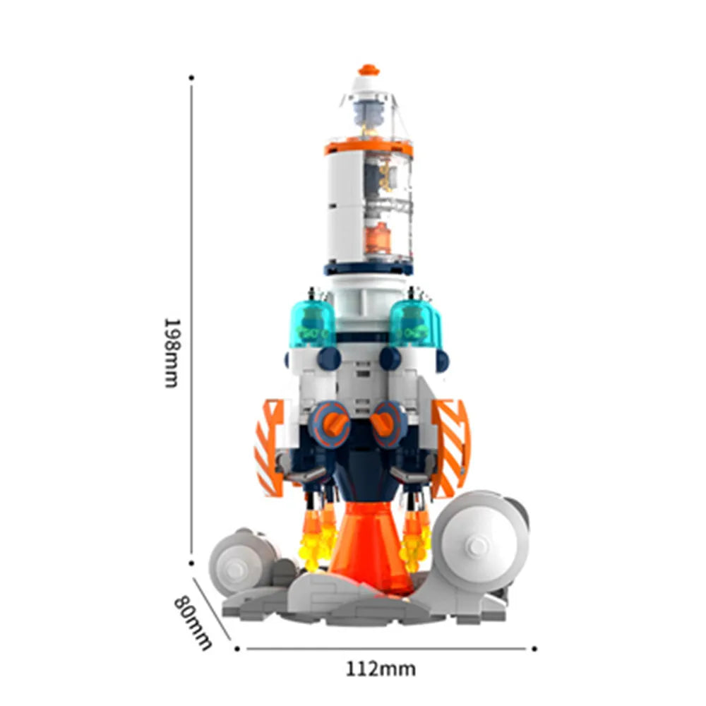 MOC Technology  Exploration Rocket Shuttle Astronaut Spaceship Building Block Toys，Space Nasas Launch Center Model Bricks Gifts