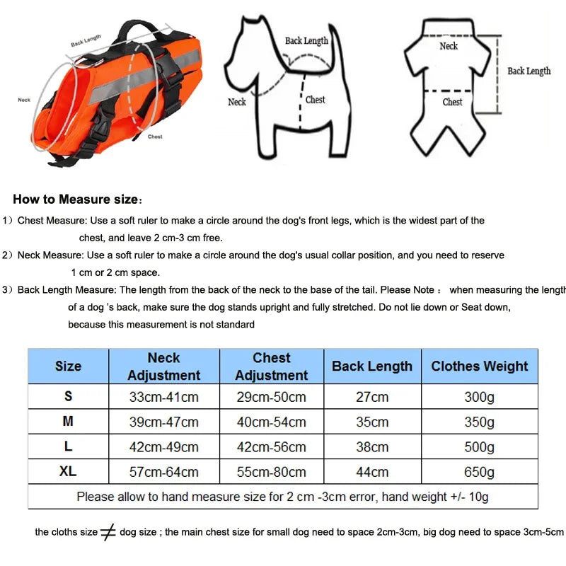 Dogs Life Jacket Ripstop Safety Dog Swimming Vest Superior Buoyancy Dogs Jacket With Rescue Handle Pet Dog Life-Saving Clothes