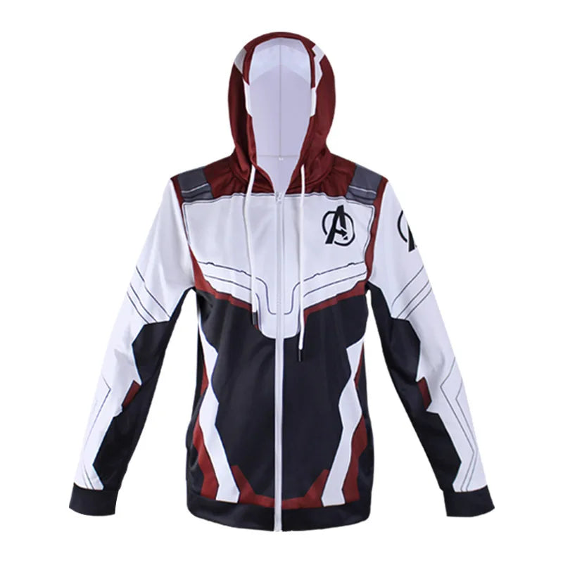 Costumes Avengers Endgame Quantum Realm Cosplay Sweatshirt Hoodie pants Tech Hooded Superhero America Captain Marvel Zipper