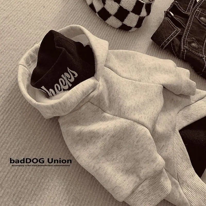 Spring and Autumn Pet Trendy Brand Thin Letter Dog Sweater Schnauzer Teddy Bears Grey White Vintage Soft Hoodie Cat Clothes