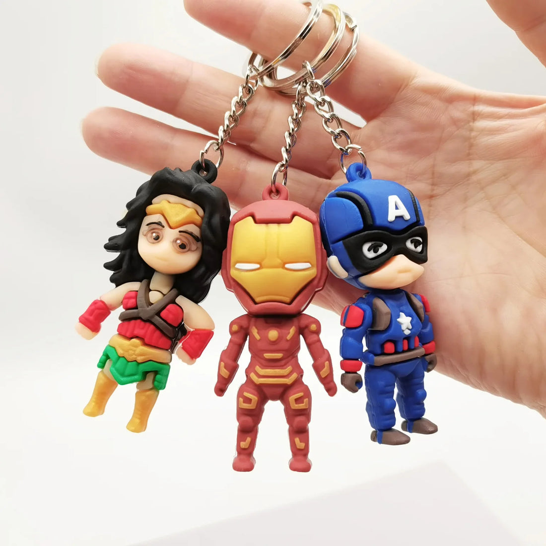 Creative Cartoon Avengers League Keychain Stereoscopic Iron Man Spider Man Captain America Doll Bag Pendant