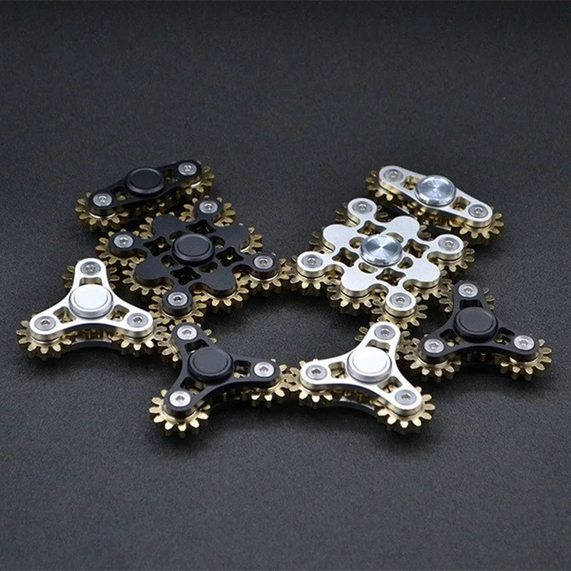 EDC 9 Gears Metal Hand Spinner High Quality Copper Fidget Spinner Aluminum Alloy Spinners Stainless Steel R188 Bearing Adult Toy