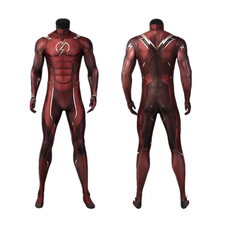 Zentaisuit Red Jumpsuit Red Flash Barry Allen Cosplay Costume Customizable Adult Men Flash Cosplay Bodysuit  with Headgear
