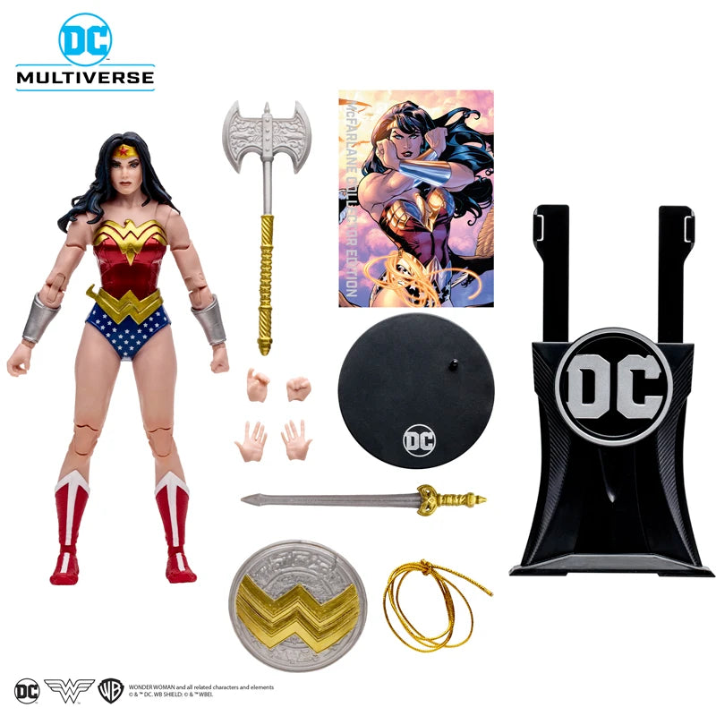 Original 18cm Mcfarlane Wonder Woman Action Figure Anime Figurine Garage Kit Model Dc Multiverse Christmas Gift Superhero Dolls
